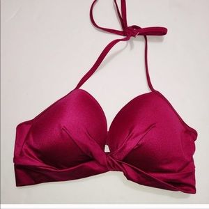 Shade & Shore Burgundy Bikini Swimsuit Top 36C
